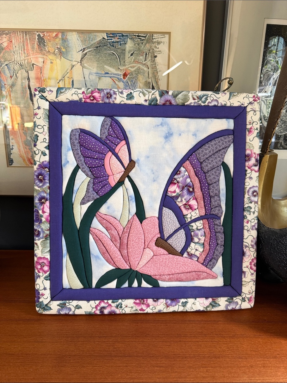 decorative wall art Quilt Magic no-sew wall hanging completed butterfly